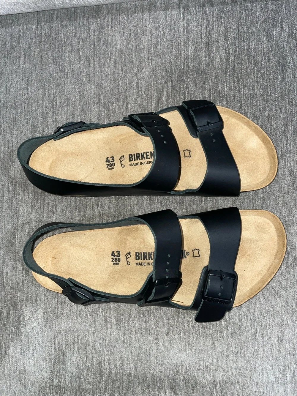 Birkenstock Mens Milano Sandals in Black Size 10 NEW!